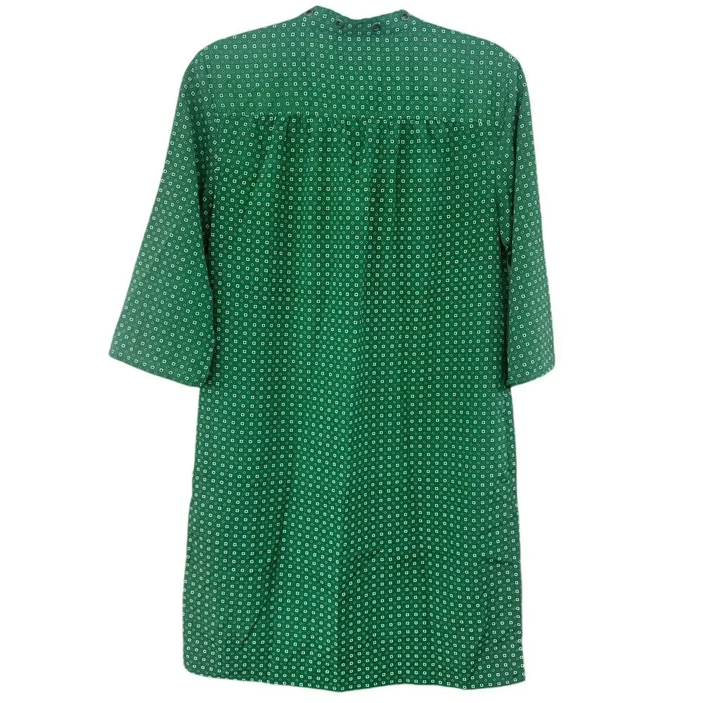 Michael Kors Dress 3/4 Sleeve Green Size Small Polka Dot Print Wear to Work